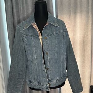 Liz Claiborne Denim Jacket with Floral Lining